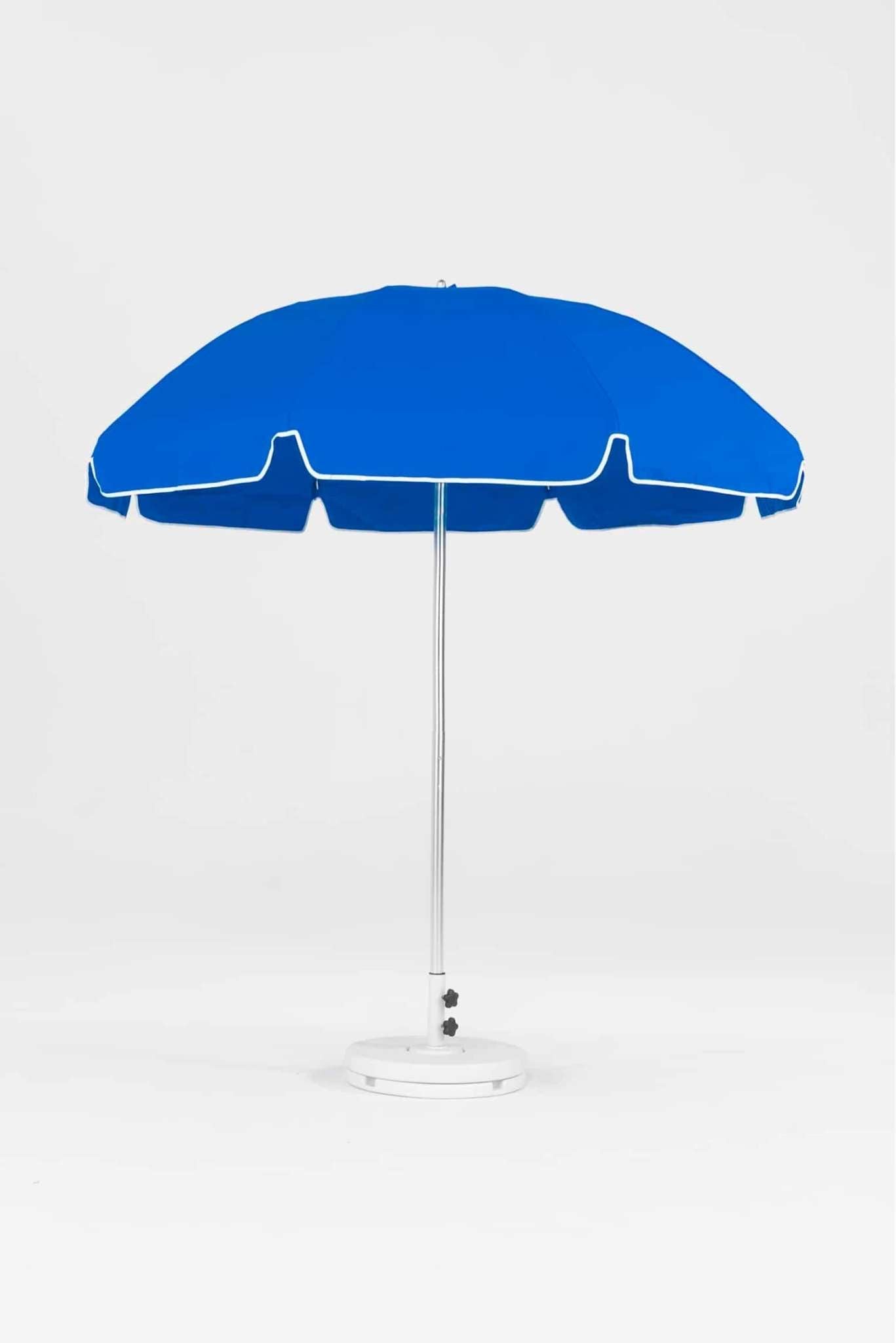 Frankford Laurel 7.5 Foot Octagon Steel Silver Anodized Market Umbrella – Manual Lift, No Tilt - Outdoorsiness