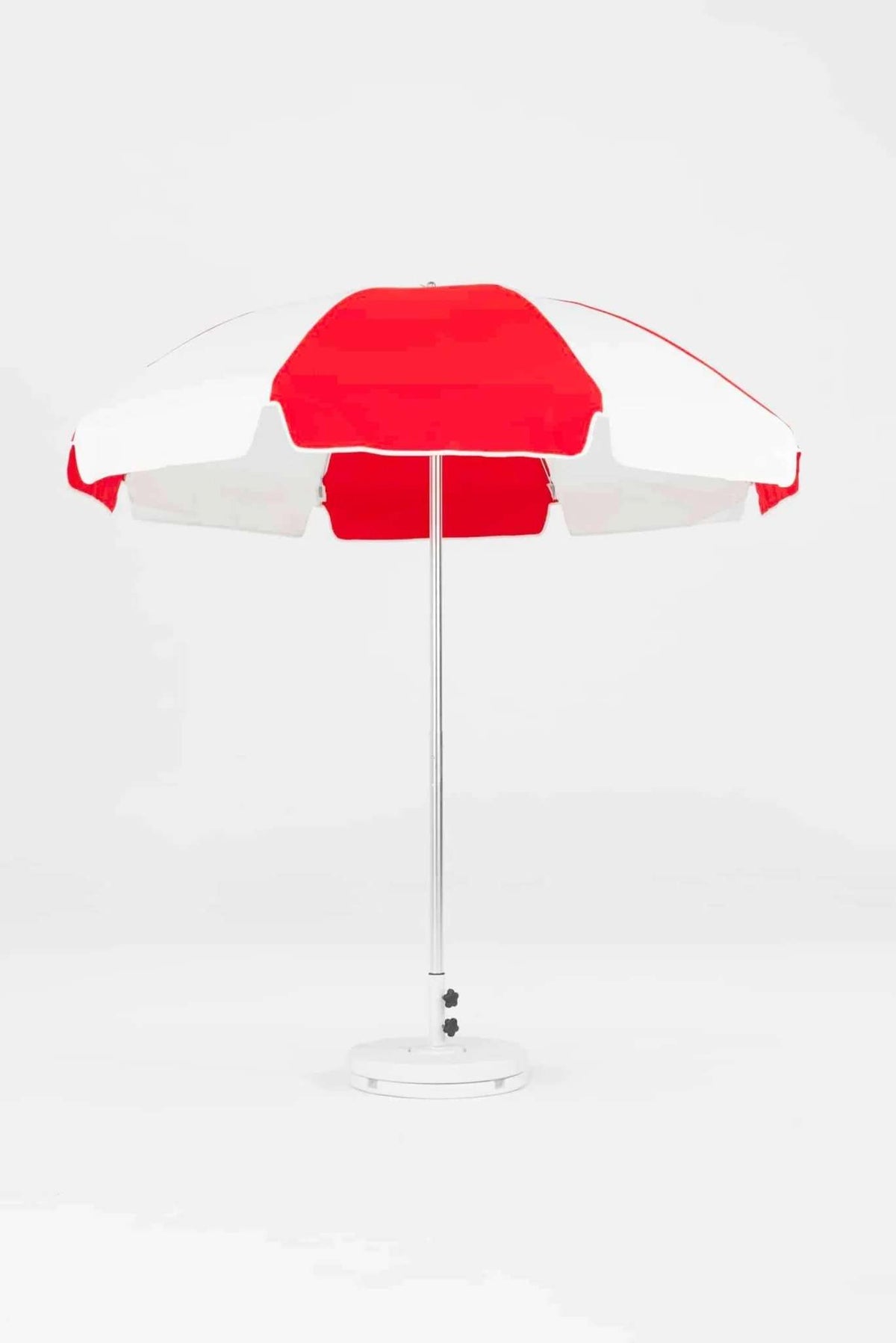 Frankford Laurel 7.5 Foot Octagon Steel Silver Anodized Market Umbrella – Manual Lift, No Tilt - Outdoorsiness