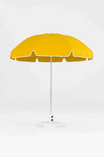 Frankford Laurel 7.5 Foot Octagon Steel Silver Anodized Market Umbrella – Manual Lift, No Tilt - Outdoorsiness