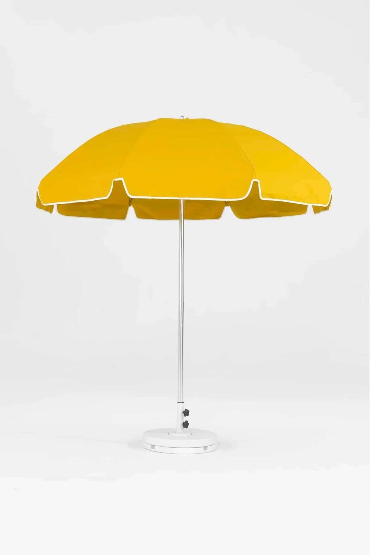 Frankford Laurel 7.5 Foot Octagon Steel Silver Anodized Market Umbrella – Manual Lift, No Tilt - Outdoorsiness
