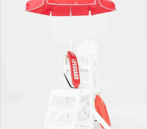Frankford Lifeguard 6.5 Foot Hexagon Steel Beach Umbrella – Manual Lift, No Tilt - Outdoorsiness