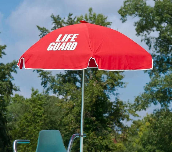 Frankford Lifeguard 6.5 Foot Hexagon Steel Beach Umbrella – Manual Lift, No Tilt - Outdoorsiness