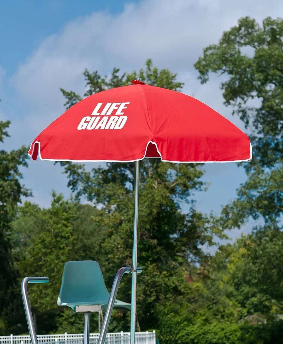 Frankford Lifeguard 6.5 Foot Hexagon Steel Beach Umbrella – Manual Lift, No Tilt - Outdoorsiness
