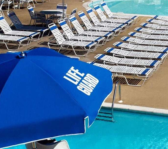Frankford Lifeguard 6.5 Foot Hexagon Steel Beach Umbrella – Manual Lift, No Tilt - Outdoorsiness