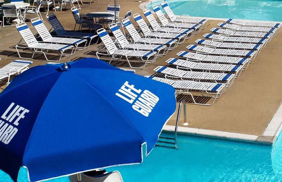 Frankford Lifeguard 6.5 Foot Hexagon Steel Beach Umbrella – Manual Lift, No Tilt - Outdoorsiness