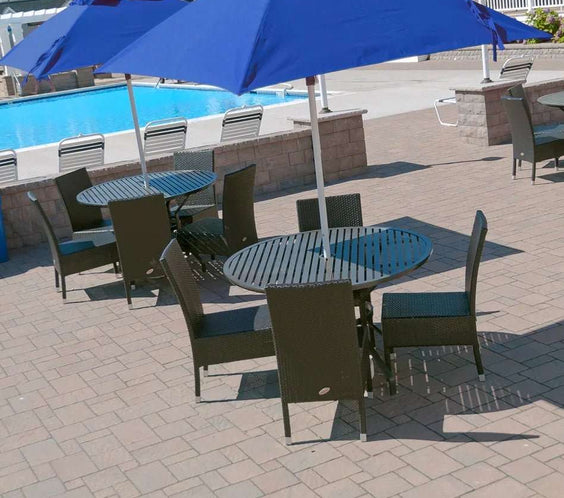 Frankford Monterey 6.5 Foot Square Fiberglass Market Umbrella – Crank Lift, No Tilt - Outdoorsiness