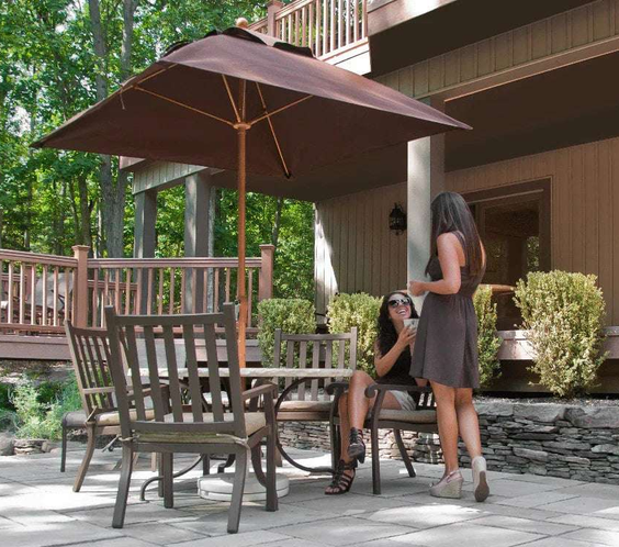 Frankford Monterey 6.5 Foot Square Fiberglass Market Umbrella – Pulley Lift, No Tilt - Outdoorsiness