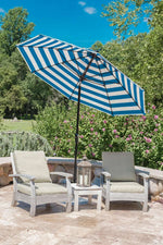 Frankford Monterey 7.5 Foot Octagon Fiberglass Market Umbrella – Crank & Auto Tilt - Outdoorsiness
