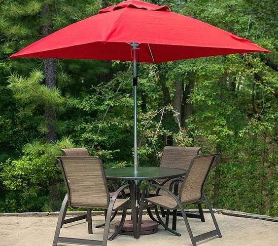Frankford Monterey 7.5 Foot Square Fiberglass Market Umbrella – Pulley Lift, No Tilt - Outdoorsiness