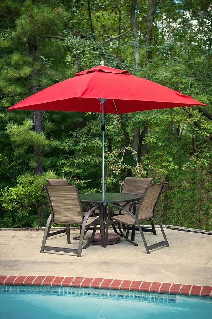 Frankford Monterey 7.5 Foot Square Fiberglass Market Umbrella – Pulley Lift, No Tilt - Outdoorsiness