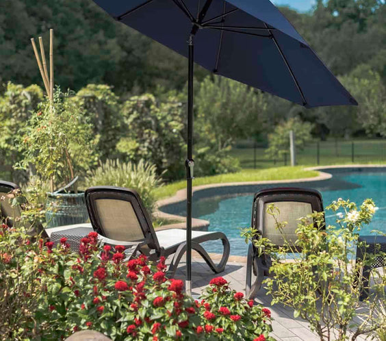 Frankford Monterey 9 Foot Octagon Fiberglass Market Umbrella – Crank & Auto Tilt - Outdoorsiness