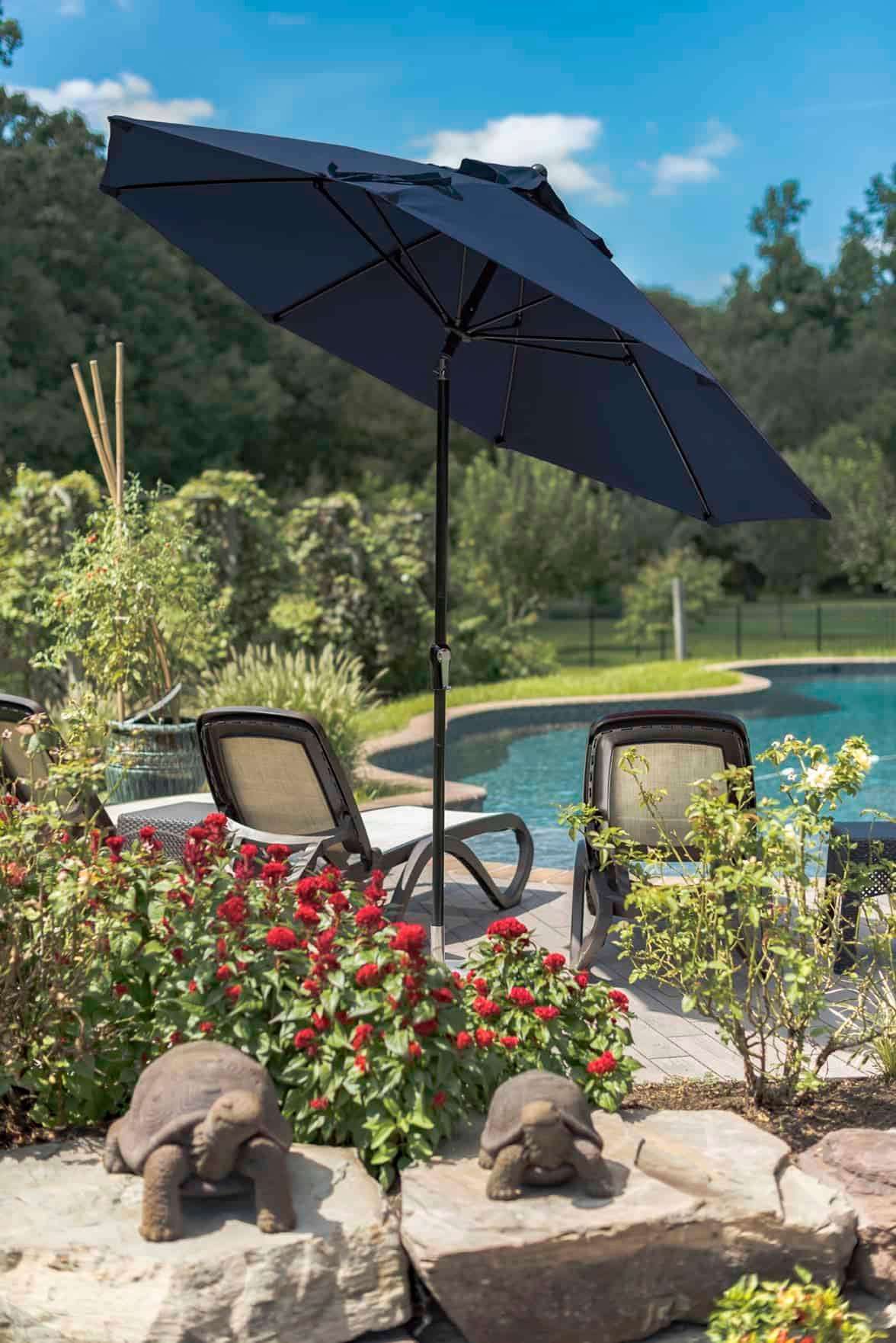 Frankford Monterey 9 Foot Octagon Fiberglass Market Umbrella – Crank & Auto Tilt - Outdoorsiness