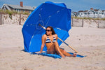 Frankford Shade Star 6.5 Foot Hexagon Ash Wood Beach Umbrella – Marine Grade Acrylic, Carry Bag - Outdoorsiness