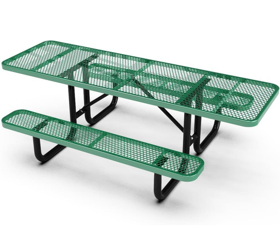 Outdoorsiness Quick Ship 8ft ADA Compliant Rectangular Picnic Table – Wheelchair Accessible, Thermoplastic, UL Certified
