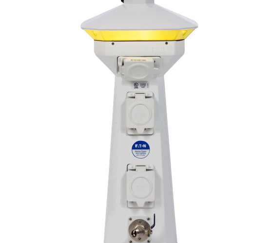 Hatteras 20A/20A Dock Power Pedestal with Light