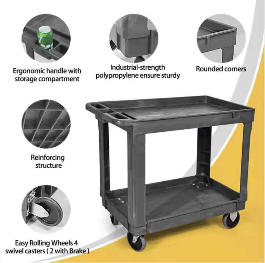 Heavy Duty Utility Cart, 500 lb Load Cap - 34"L x 17-1/2"W x 33"H - Outdoorsiness