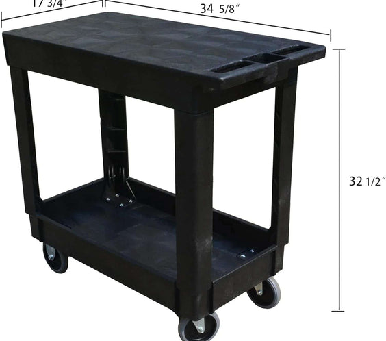 Heavy Duty Utility Cart, Flat Top - 500 lb Load Cap - 34"L x 17-1/2"W x 33"H - Outdoorsiness