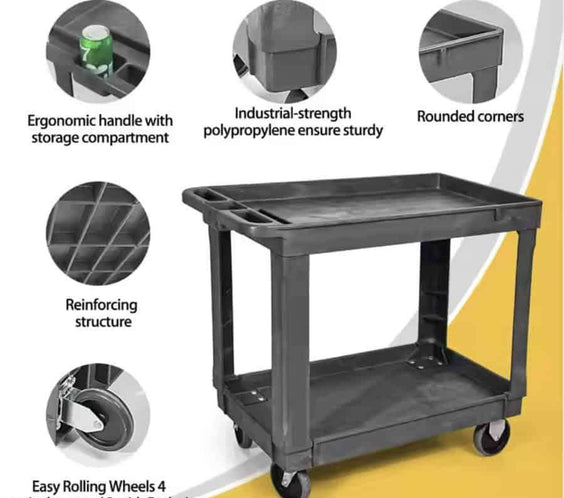 Heavy Duty Utility Cart, Flat Top - 500 lb Load Cap - 34"L x 17-1/2"W x 33"H - Outdoorsiness