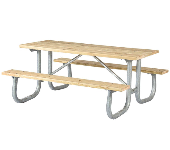 Heavy Duty Welded Galvanized Picnic Table Frame Kit – 2-3/8" OD, 11 Ga Steel, 6ft or 8ft - Outdoorsiness