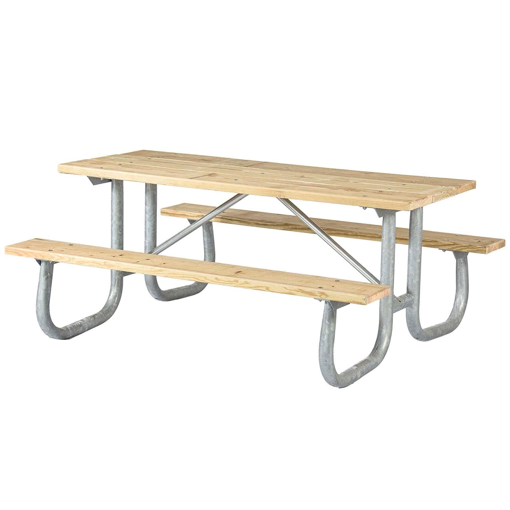 Heavy Duty Welded Galvanized Picnic Table Frame Kit – 2-3/8" OD, 11 Ga Steel, 6ft or 8ft - Outdoorsiness