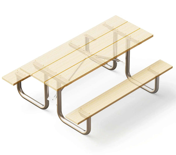 Heavy Duty Welded Galvanized Picnic Table Frame Kit – 2-3/8" OD, 11 Ga Steel, 6ft or 8ft - Outdoorsiness