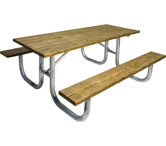 Heavy Duty Welded Galvanized Picnic Table Frame Kit – 2-3/8" OD, 11 Ga Steel, 6ft or 8ft - Outdoorsiness
