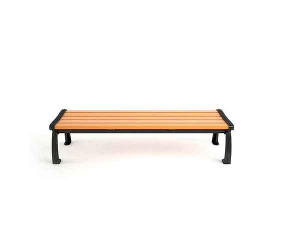 Heritage Style 6ft Recycled Plastic Commercial Park Bench Without Back – Aluminum Frame, Quick Ship - Outdoorsiness