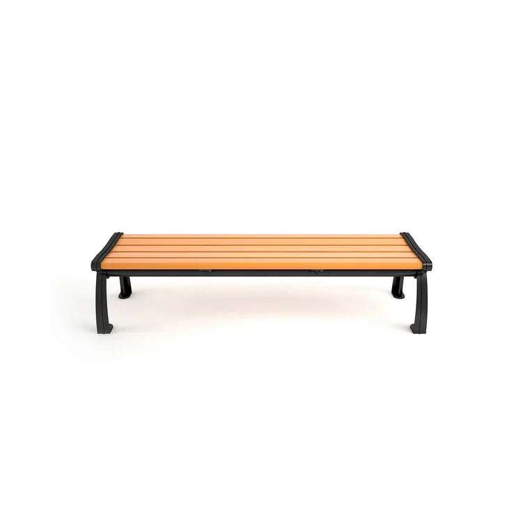 Heritage Style 6ft Recycled Plastic Commercial Park Bench Without Back – Aluminum Frame, Quick Ship - Outdoorsiness