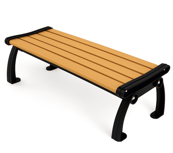 Heritage Style 6ft Recycled Plastic Commercial Park Bench Without Back – Aluminum Frame, Quick Ship - Outdoorsiness