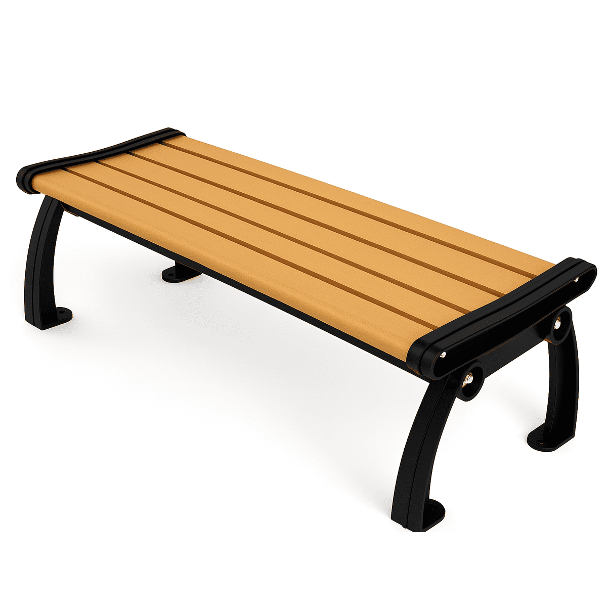 Heritage Style 6ft Recycled Plastic Commercial Park Bench Without Back – Aluminum Frame, Quick Ship - Outdoorsiness
