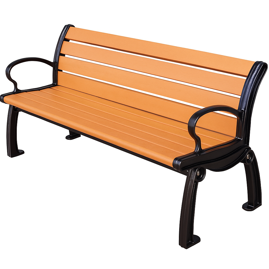 Heritage 6' Recycled Plastic Bench With Back - Commercial Outdoor Bench