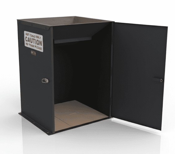 Hot Coal & Ash Disposal Bin – Commercial Outdoor Charcoal Waste Container - Outdoorsiness
