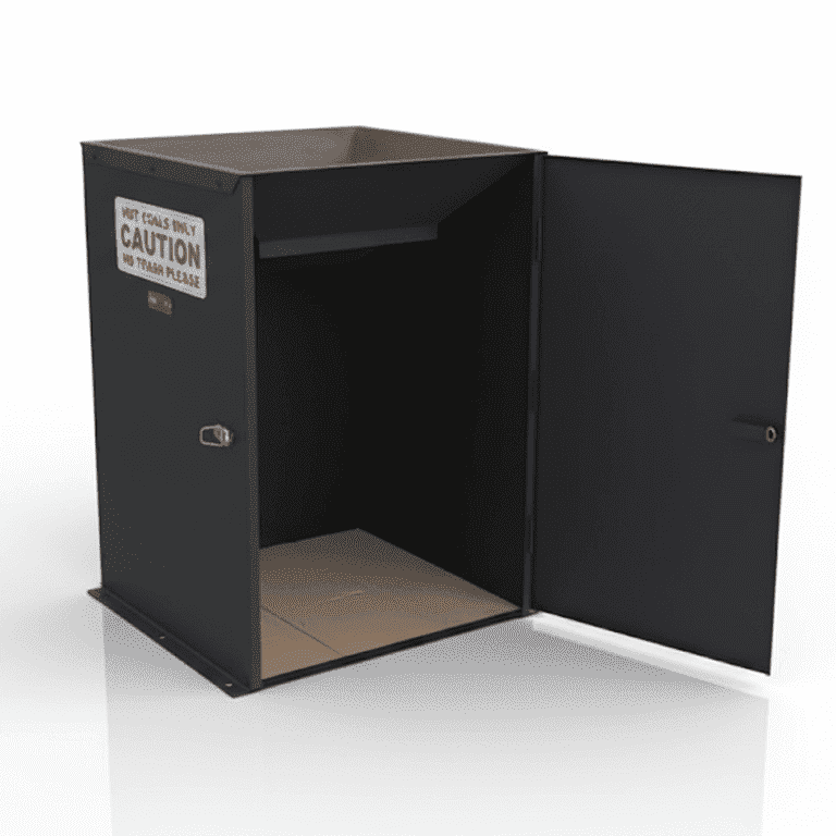 Hot Coal & Ash Disposal Bin – Commercial Outdoor Charcoal Waste Container - Outdoorsiness