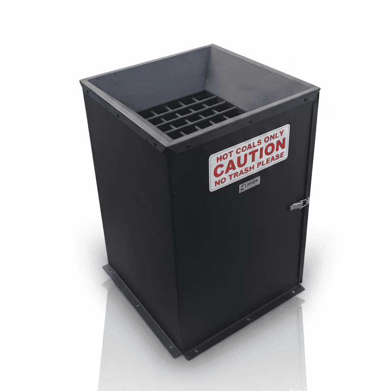 Hot Coal & Ash Disposal Bin – Commercial Outdoor Charcoal Waste Container - Outdoorsiness
