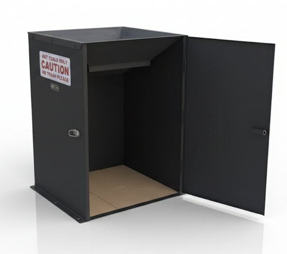 Hot Coal & Ash Disposal Bin – Commercial Outdoor Charcoal Waste Container
