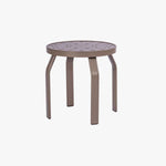 Laguna 18in Round Aluminum Pool Side Table – Punched Top, Heavy Duty - Outdoorsiness