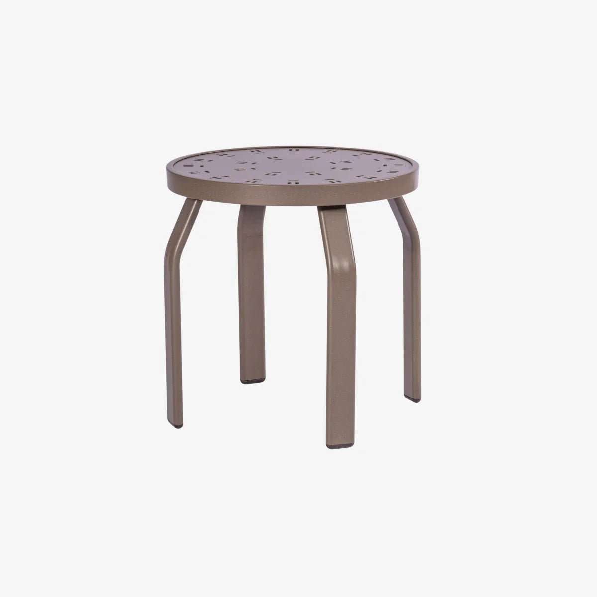 Laguna 18in Round Aluminum Pool Side Table – Punched Top, Heavy Duty - Outdoorsiness
