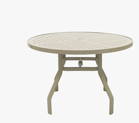 Laguna 42in Heavy Duty Aluminum Commercial Pool Patio Table – Punched Top - Outdoorsiness