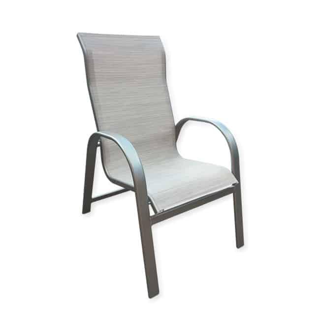 Laguna Comfort Series Commercial Sling Pool Side High Back Dining Chair - Outdoorsiness