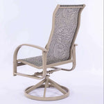 Laguna Comfort Series Commercial Sling Pool Side High Back Swivel Arm Chair – 360° Swivel - Outdoorsiness