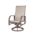 Laguna Comfort Series Commercial Sling Pool Side High Back Swivel Arm Chair – 360° Swivel - Outdoorsiness