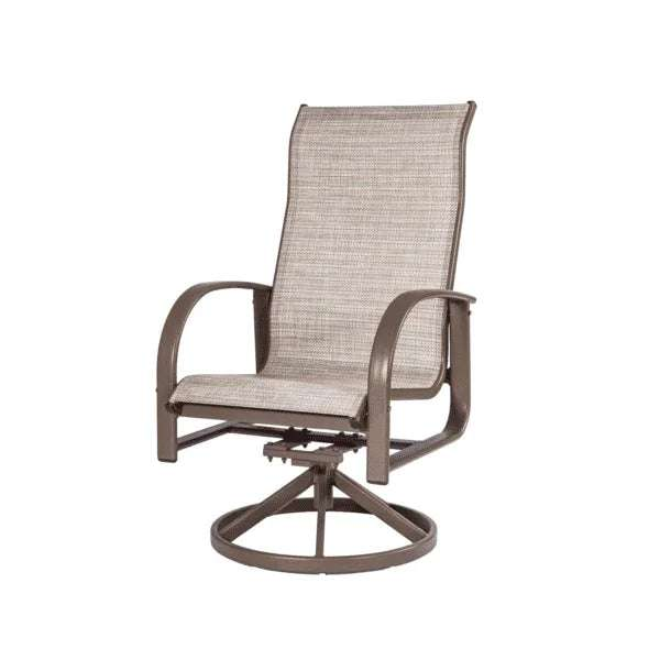 Laguna Comfort Series Commercial Sling Pool Side High Back Swivel Arm Chair – 360° Swivel - Outdoorsiness