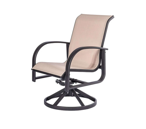 Laguna Comfort Series Commercial Sling Pool Side Swivel Arm Chair – 360° Swivel - Outdoorsiness