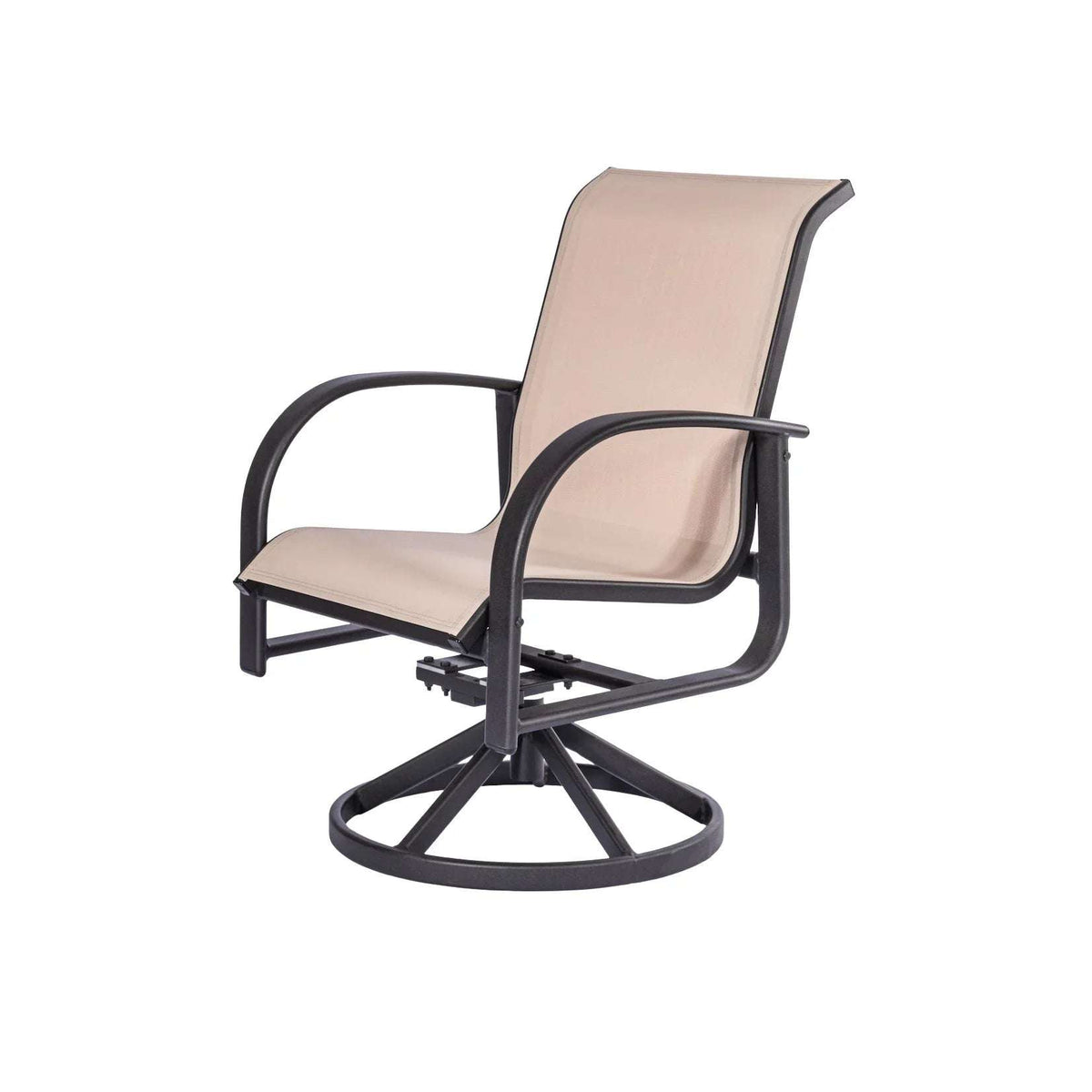 Laguna Comfort Series Commercial Sling Pool Side Swivel Arm Chair – 360° Swivel - Outdoorsiness