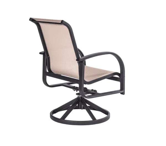 Laguna Comfort Series Commercial Sling Pool Side Swivel Arm Chair – 360° Swivel - Outdoorsiness