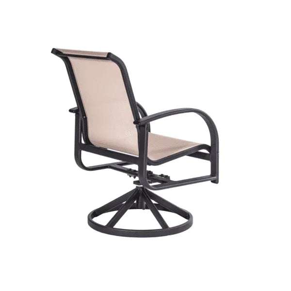 Laguna Comfort Series Commercial Sling Pool Side Swivel Arm Chair – 360° Swivel - Outdoorsiness