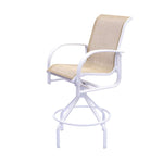 Laguna Series Commercial Sling Swivel Bar Chair – 360° Swivel, Aluminum Frame - Outdoorsiness