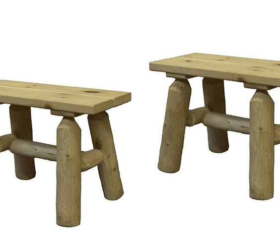 Lakeland Mills Cedar Log 23 Inch End Bench – Northern White Cedar - Outdoorsiness