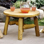 Lakeland Mills Cedar Log 27 Inch Round Wood Coffee Table - Outdoorsiness
