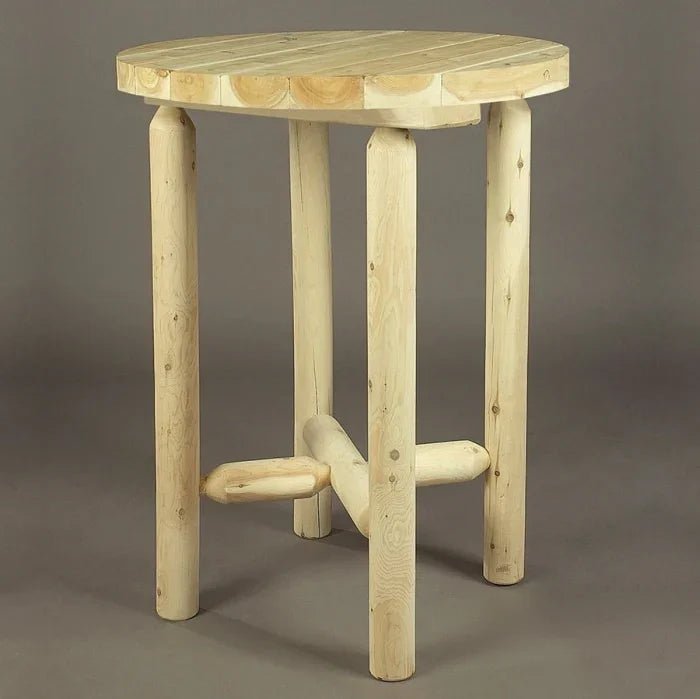 Lakeland Mills Cedar Log 3 Piece Bistro Set – Table & 2 Chairs - Outdoorsiness